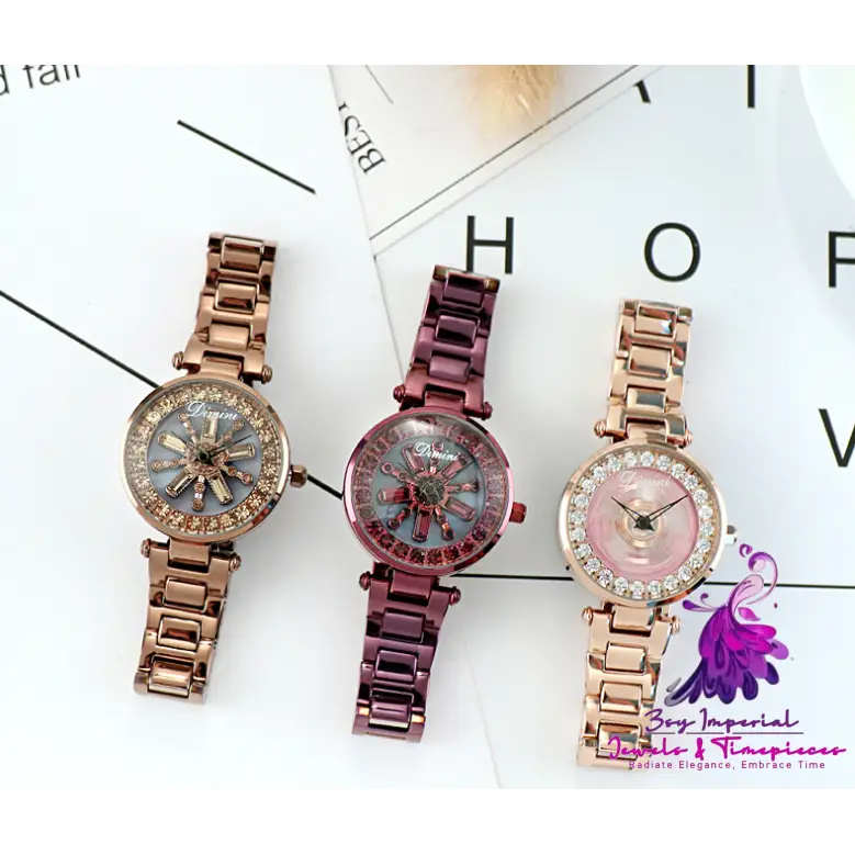 Rhinestone Steel Belt Women’s Fashion Watch