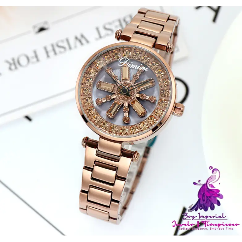 Rhinestone Steel Belt Women’s Fashion Watch