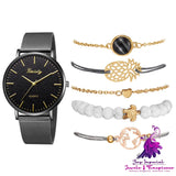 Trendy Quartz Watch Set for Women