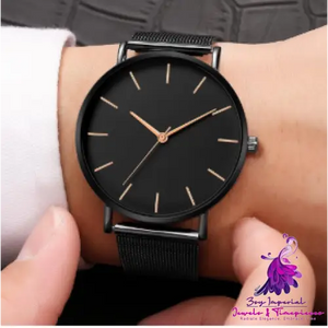 Stylish Steel-Band Quartz Watch