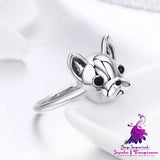 Sterling Silver French Bulldog Ring