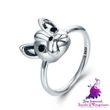 Sterling Silver French Bulldog Ring