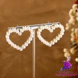 Women’s Faux Pearl Heart Handmade Earrings