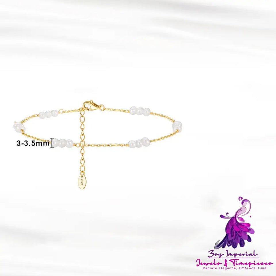 Natural Freshwater Millet O-shaped Feet Chain