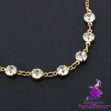 Simple Jewelry 7 Rhinestone Feet Chains Anklet