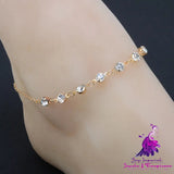 Simple Jewelry 7 Rhinestone Feet Chains Anklet