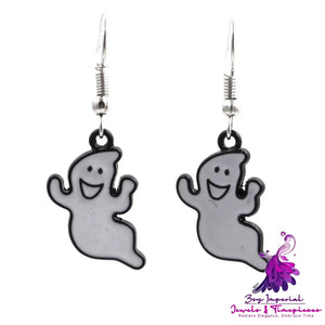 Halloween Female Ghost Skull Pumpkin Earrings