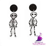 Halloween Female Ghost Skull Pumpkin Earrings