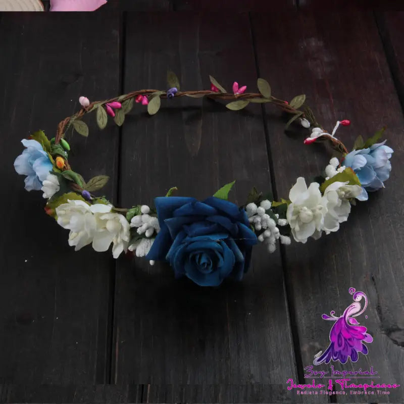 Bridesmaid Rose Wreath Hair Hoop