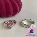 Love Zircon Diamond Sweet Ring Female