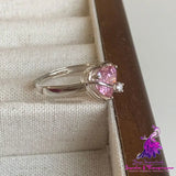 Love Zircon Diamond Sweet Ring Female