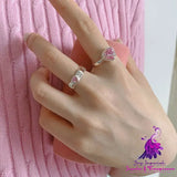 Love Zircon Diamond Sweet Ring Female