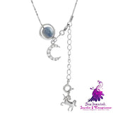 Silver Moonlight Unicorn Necklace