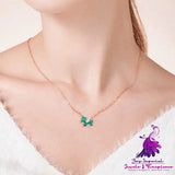 S925 Silver Ferris wheel Little Green Horse Necklace