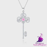 Luxury Full Diamond Iris Key Necklace