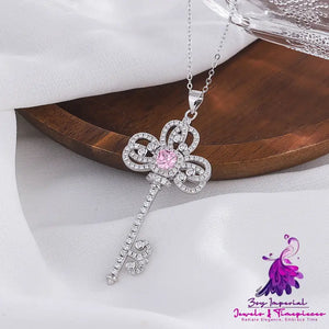 Luxury Full Diamond Iris Key Necklace