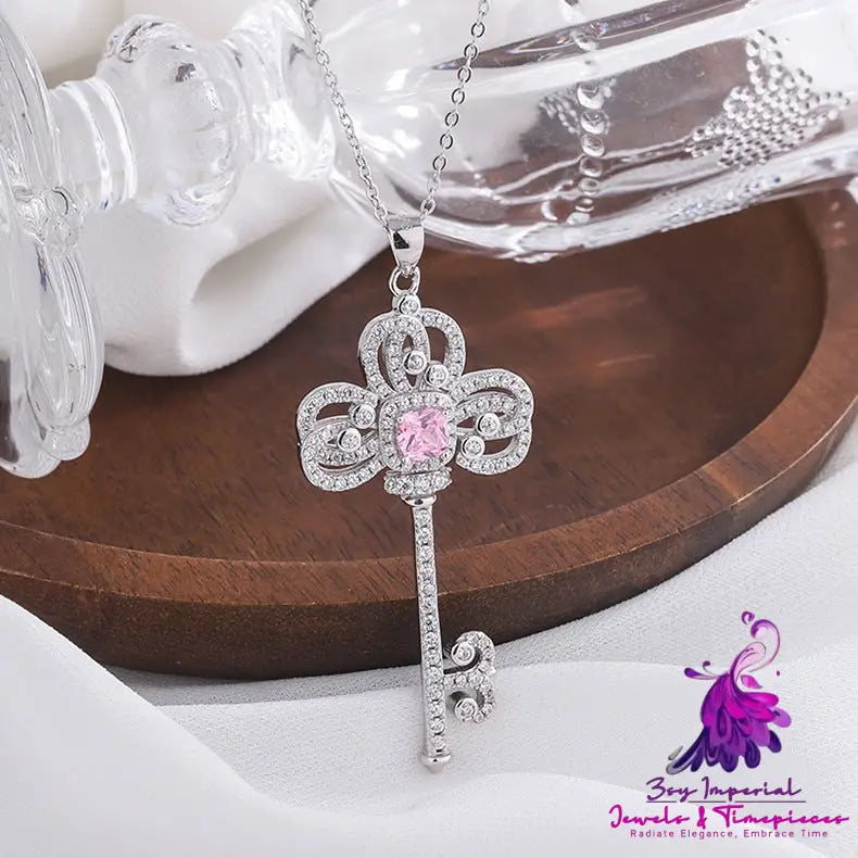 Luxury Full Diamond Iris Key Necklace