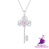 Luxury Full Diamond Iris Key Necklace