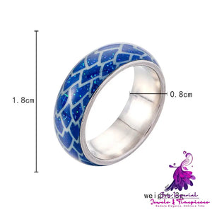 Luminous Fish Scale Stainless Steel Ring