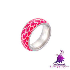 Luminous Fish Scale Stainless Steel Ring