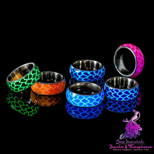 Luminous Fish Scale Stainless Steel Ring