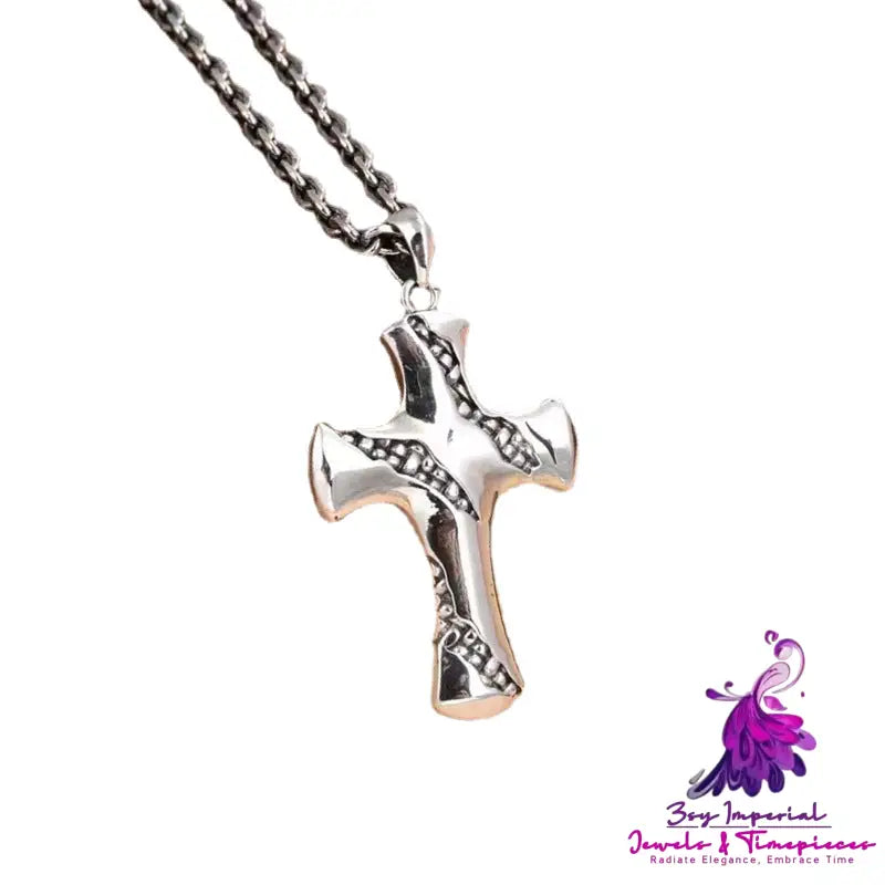 Sterling Silver Small Fission Cross Pendant