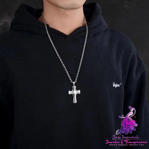 Sterling Silver Small Fission Cross Pendant