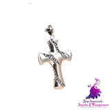 Sterling Silver Small Fission Cross Pendant