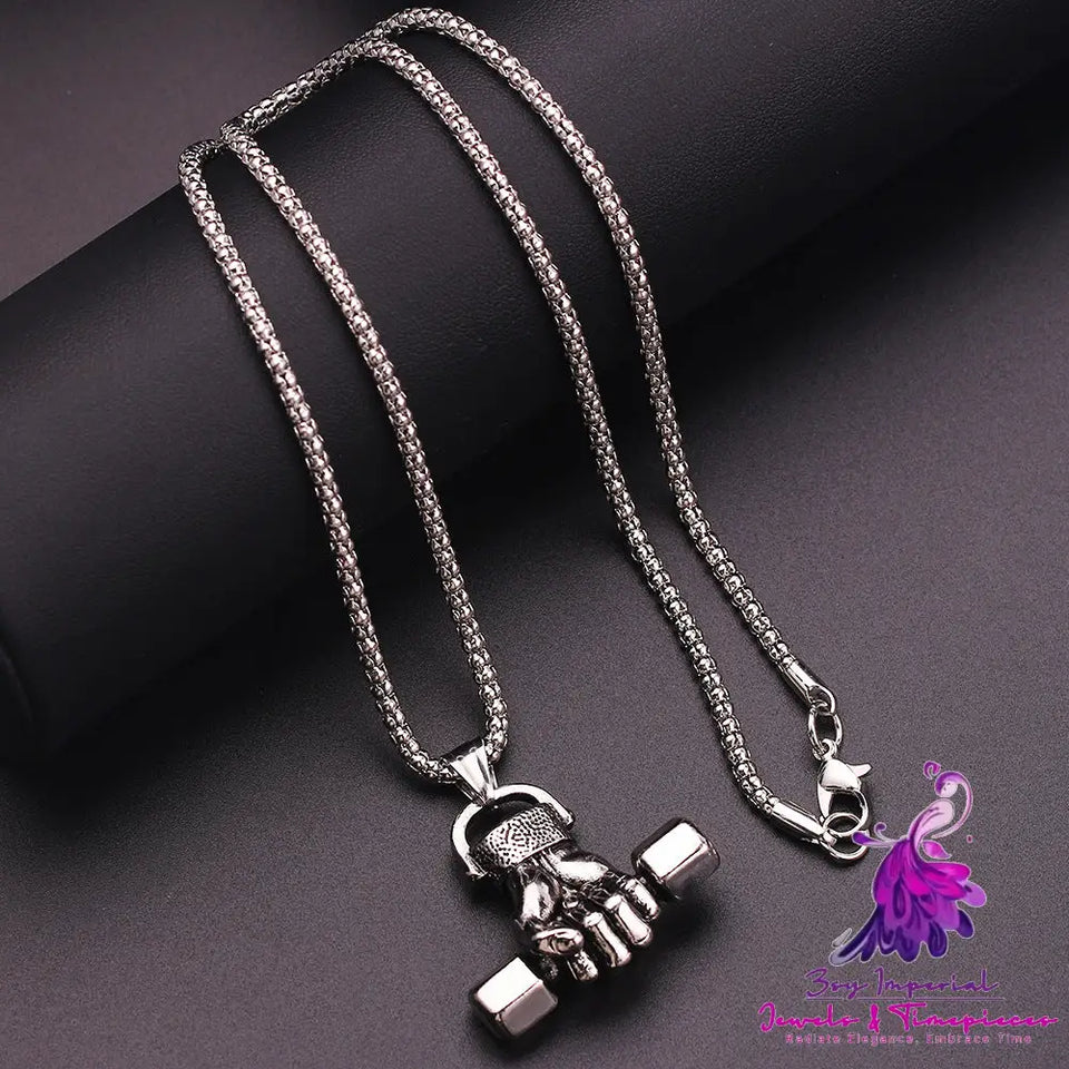 Dumbbell Gym Necklace