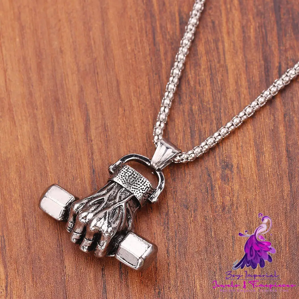 Dumbbell Gym Necklace