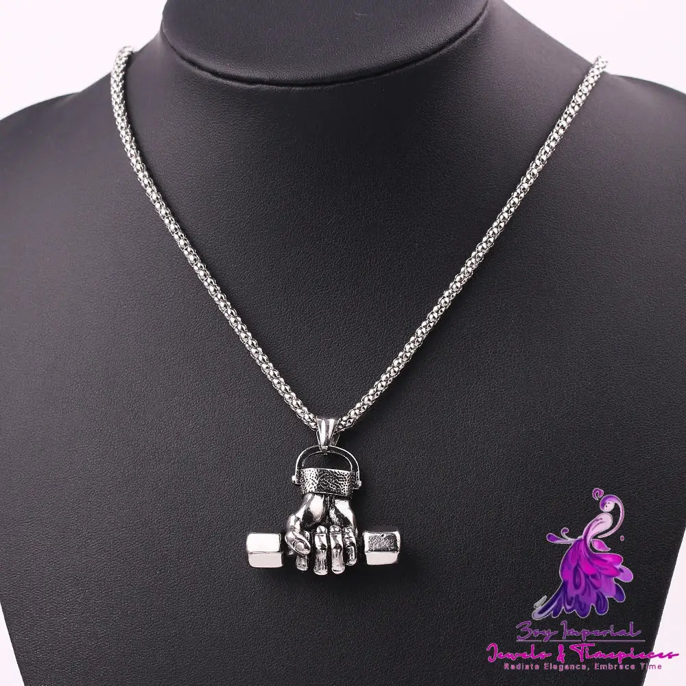 Dumbbell Gym Necklace