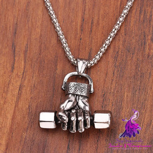 Dumbbell Gym Necklace