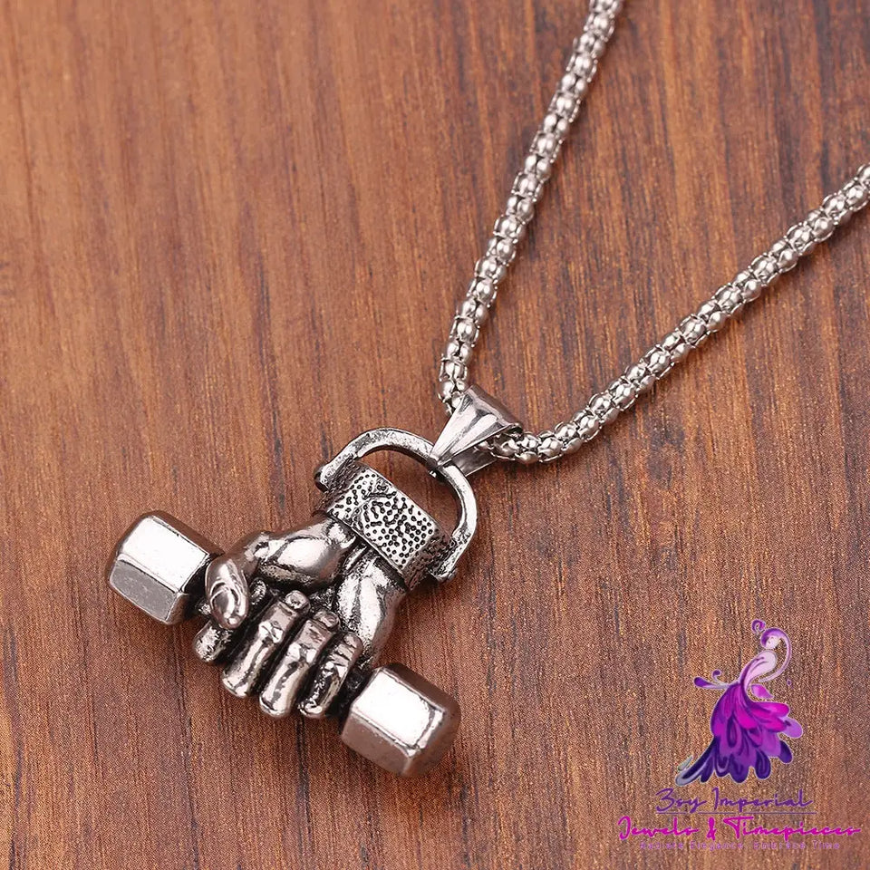 Dumbbell Gym Necklace