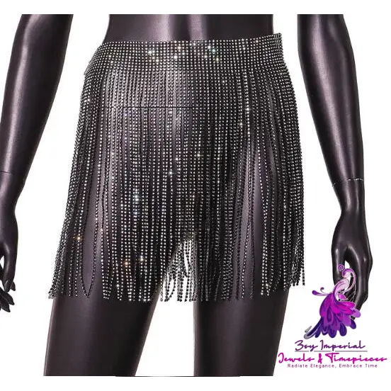 Rhinestone Flashing Diamond Strap Splicing Women’s Clothing