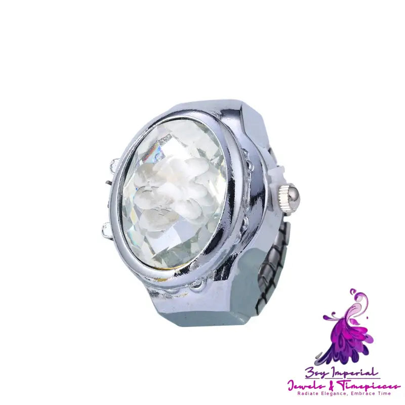 Three Dimensional Flower Flip Finger Watch