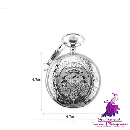 Retro Flip Hollow Pocket Watch for Women