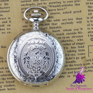 Retro Flip Hollow Pocket Watch for Women