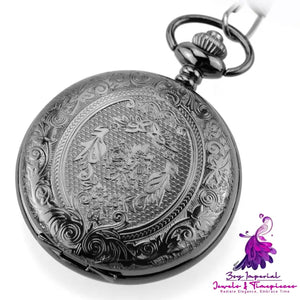 Retro Flip Hollow Pocket Watch for Women