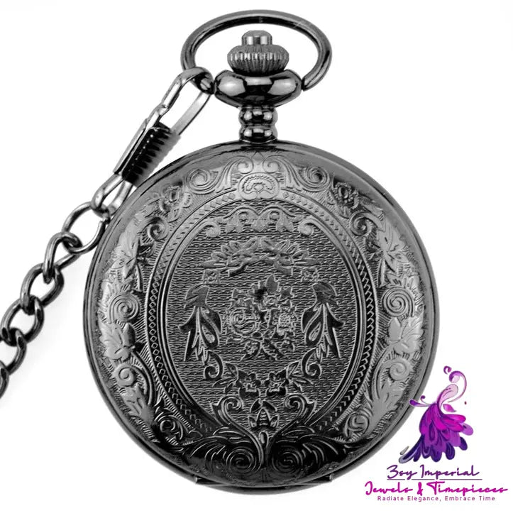 Retro Flip Hollow Pocket Watch for Women