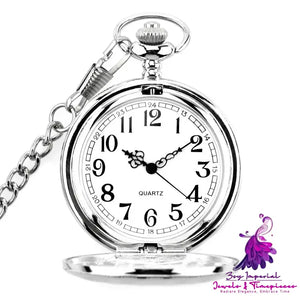 Retro Flip Hollow Pocket Watch for Women