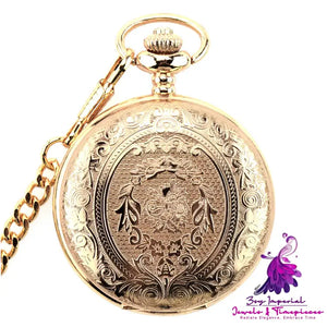 Retro Flip Hollow Pocket Watch for Women