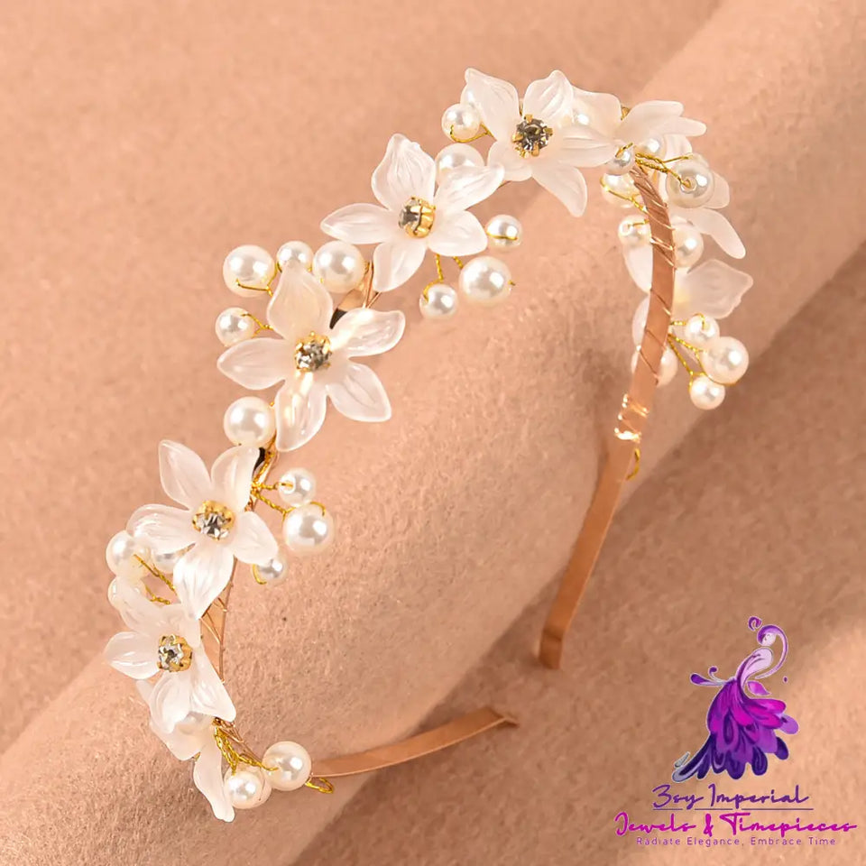 Floral Pearl Hair Hoop Headwear