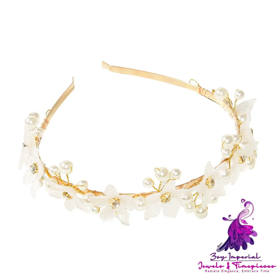 Floral Pearl Hair Hoop Headwear