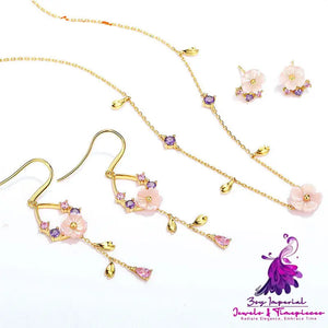 Floral Necklace Earrings Set