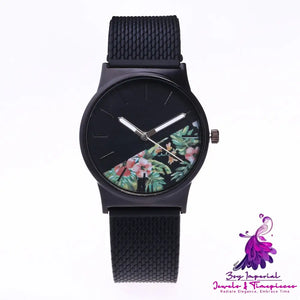 Silicone Mesh Floral Unisex Watch