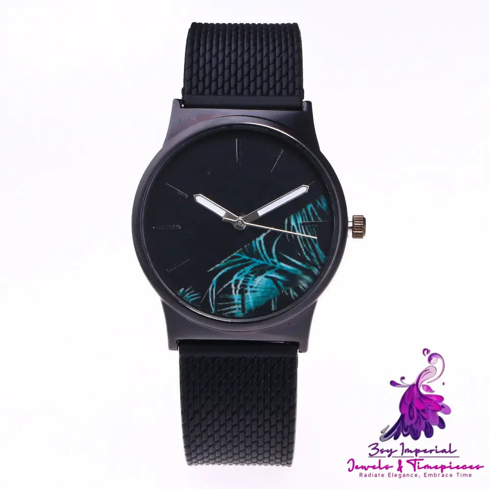 Silicone Mesh Floral Unisex Watch