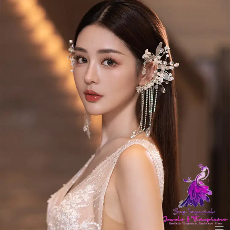 Flower Crystal Tassel Ear Loop