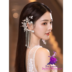 Flower Crystal Tassel Ear Loop