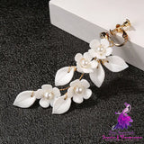 Handmade White Ceramic Flower Earpieces