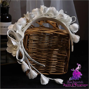 Satin Embossed Flower Hair Hoop